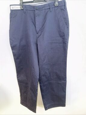 UniFirst Men's SofTwill Navy Blue Flat-Front Work Pants 34x30